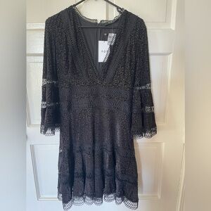 NWT o.p.t. Black Mid-Length Boho Velvet Dress